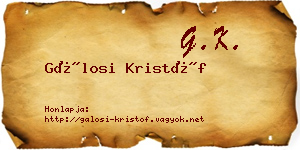 Gálosi Kristóf névjegykártya